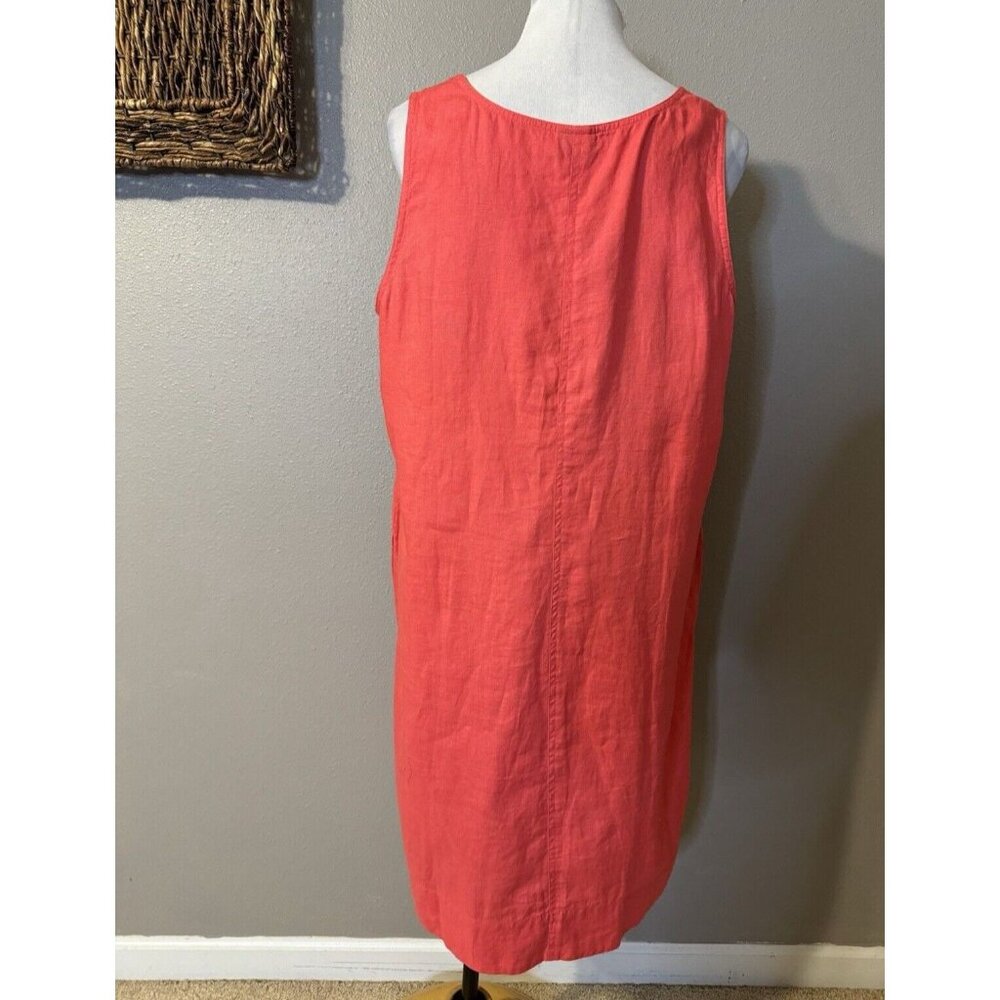 J Jill Linen A Line Shift Dress XL Extra Large Watermelon Pockets Washable NWT - Picture 6 of 12